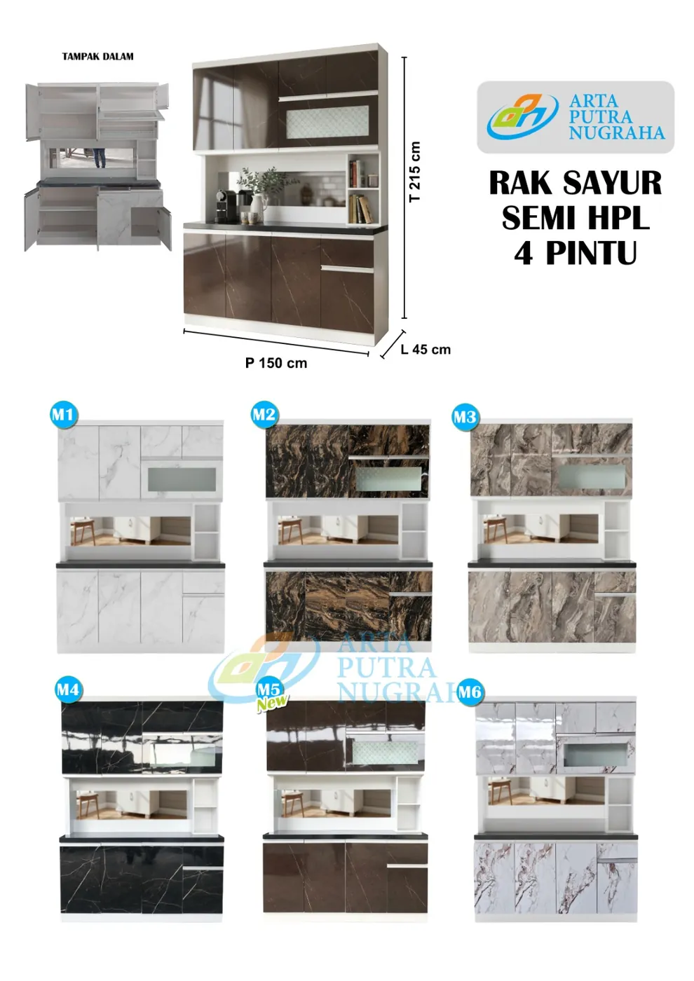 Rak Sayur Semi HPL 4 Pintu